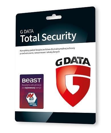 Oprogramowanie G DATA Total Security Multidevice1PC 2lata karta-klucz