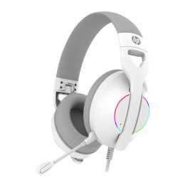 HP DHE-8003U, słuchawki z mikrofonem, przewodowa, biała, 7.1 surround (virtual), podświetlona, USB