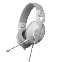 HP DHE-8003U, słuchawki z mikrofonem, przewodowa, biała, 7.1 surround (virtual), podświetlona, USB