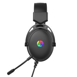 HP DHE-8005N, słuchawki z mikrofonem, przewodowa, czarna, 2.0, podświetlona, 3.5 mm jack + USB