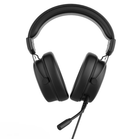HP DHE-8005N, słuchawki z mikrofonem, przewodowa, czarna, 2.0, podświetlona, 3.5 mm jack + USB