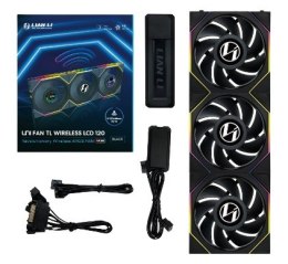 Lian Li UNI FAN TL Wireless LCD Lüfter, ARGB, PWM, 3er-Pack inkl. Controller - 120 mm, schwarz