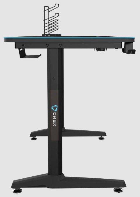 Onex | Biurko dla graczy z uchwytem na kubek, haczykiem na zestaw słuchawkowy, uchwytem na gamepada, podkładką pod mysz o pełnym