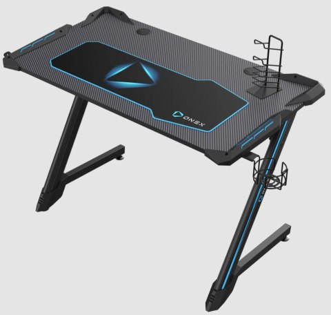 Onex | Biurko gamingowe RGB z uchwytem na kubek, haczykiem na zestaw słuchawkowy, uchwytem na gamepada, 114 cm (szer.) | GD1200Z
