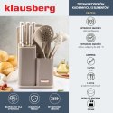 ZESTAW NOŻY I PRZYBORÓW KUCHENNYCH Z DESKĄ W STOJAKU KLAUSBERG KB-7935