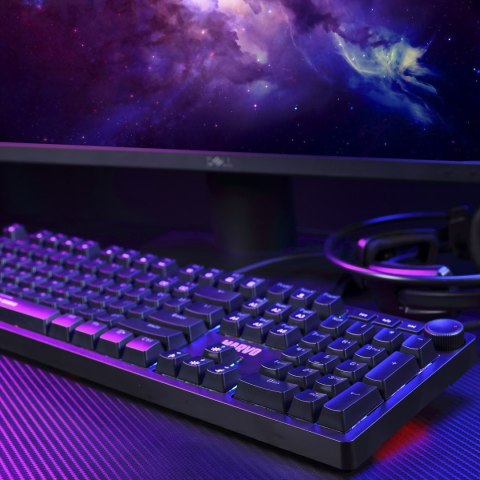 Marvo KG954 EN, Klawiatura US, do gry, membranowa rodzaj przewodowa (USB), czarna, podświetlona