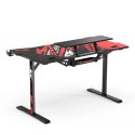 ULTRADESK Biurko dla gracza ATOMIC, 139x74cm, 76cm, z uchwyte ma słuchawki, z podkładką XXL