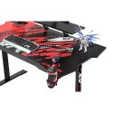 ULTRADESK Biurko dla gracza ATOMIC, 139x74cm, 76cm, z uchwyte ma słuchawki, z podkładką XXL