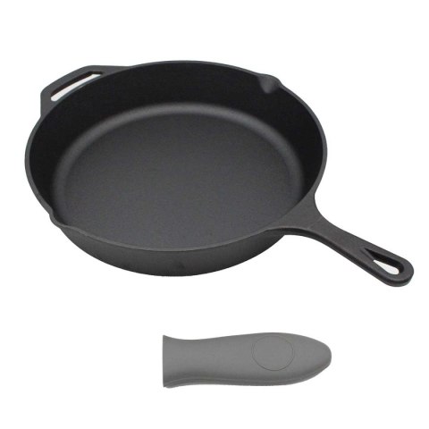 PATELNIA ŻELIWNA 30cm Z SILIKONOWĄ NAKŁADKĄ 2667