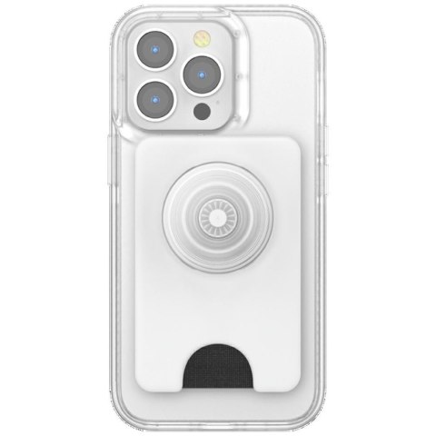 Uchwyt i podstawka do telefonu z portfelem Popsockets PopWallet+ PopGrip PW+ MS G2 MagSafe biało-przezroczysty 806926