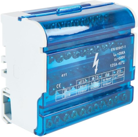 Blok rozdzielczy 4 pola 11 otworów