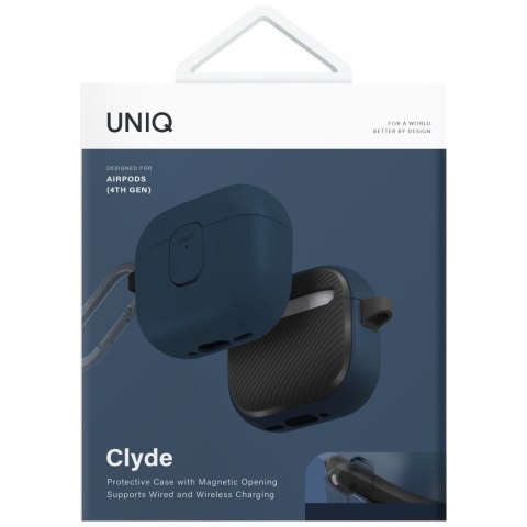 Etui UNIQ Clyde do AirPods 4 Lock Case niebieski