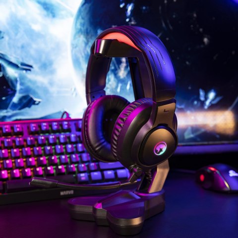 Marvo HG8958, słuchawki z mikrofonem, regulacja głośności, czarna, do gry, 3.5 mm jack + rozdvojka + USB