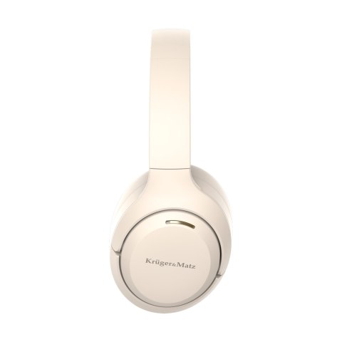 Bezprzewodowe słuchawki nauszne z ANC , Kruger&Matz F8A , beżowe