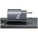Ładowarka sieciowa USAMS CC290 T66 45W GaN 1xUSB-A 1xUSB-C srebrny