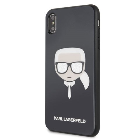 Karl Lagerfeld KLHCI65DLHBK iPhone XsMax czarny/black Iconic Glitter Karl`s Head