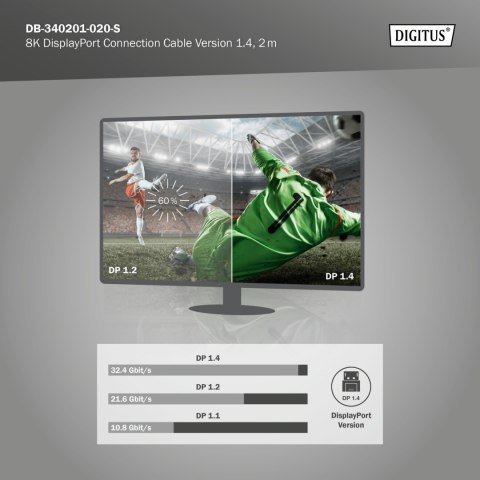 Digitus Connection Cable | DB-340201-020-S | DisplayPort to DisplayPort