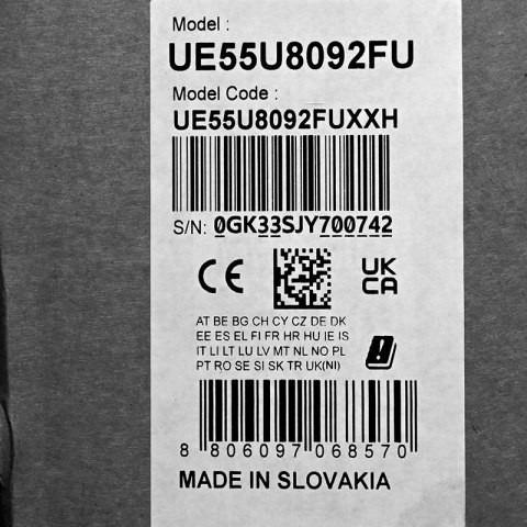 Telewizor Samsung UE55U8092F LED 55'' 4K Ultra HD Tizen Q-Symphony DVB-T2 Czarny