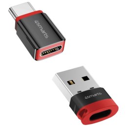 Adapter 4smarts Data Blocker USB-C do USB-A/USB-C czarny 2szt
