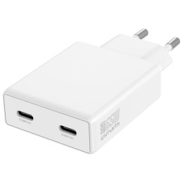 Ładowarka sieciowa 4smarts PDPlug Slim Dual 65W GaN 2xUSB-C biały