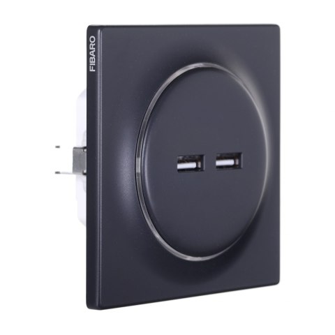 Inteligentne gniazdko USB FIBARO Walli N Outlet, antracyt (FGWU-021-8)