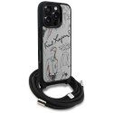 Etui Karl Lagerfeld Crossbody Grained Pattern & Logo do iPhone 16 Pro Max szary