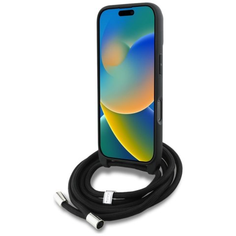 Etui Karl Lagerfeld Crossbody Grained Pattern & Logo do iPhone 16 Pro Max szary