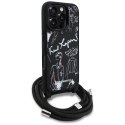 Etui Karl Lagerfeld Crossbody Grained Pattern & Logo do iPhone 16 Pro czarny
