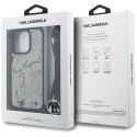 Etui Karl Lagerfeld Crossbody Grained Pattern & Logo do iPhone 16 Pro szary