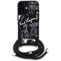 Etui Karl Lagerfeld Crossbody Grained Pattern & Logo do iPhone 16 czarny