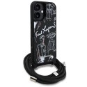 Etui Karl Lagerfeld Crossbody Grained Pattern & Logo do iPhone 16 czarny