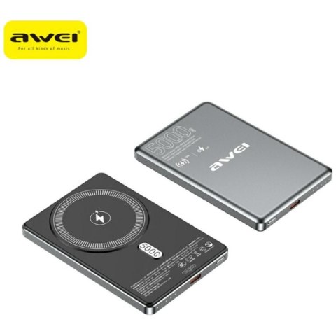 Powerbank Awei PA-30 5000mAh indukcyjny MagSafe szary