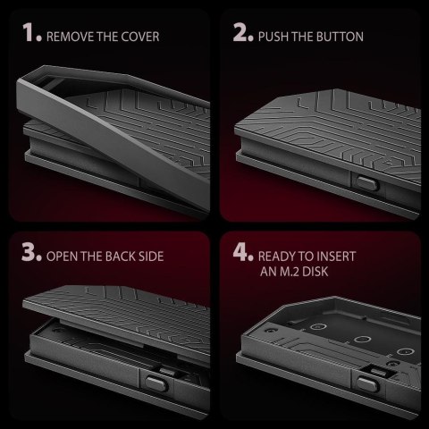 Obudowa zewnętrzna Axagon do dysków M.2 NVMe & SATA SSD / USB-C 3.2 G2 czarna