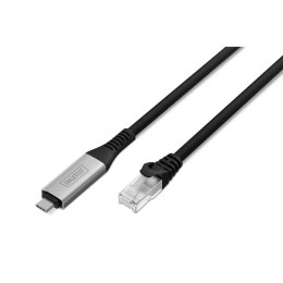 Kabel adapter DIGITUS USB-C - RJ45 Kat. 6A S/FTP, 1 Gbit/s, USB 3.2 Gen1, LSZH, 10m