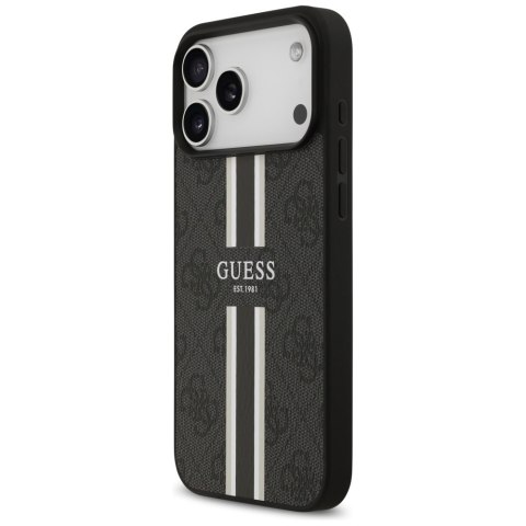 Etui Guess 4G Printed Stripes MagSafe do iPhone 17 Pro Max czarny