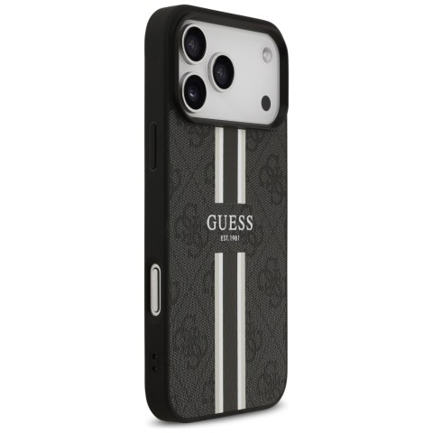 Etui Guess 4G Printed Stripes MagSafe do iPhone 17 Pro Max czarny