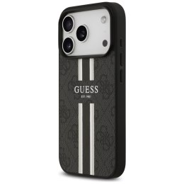Etui Guess 4G Printed Stripes MagSafe do iPhone 17 Pro czarny