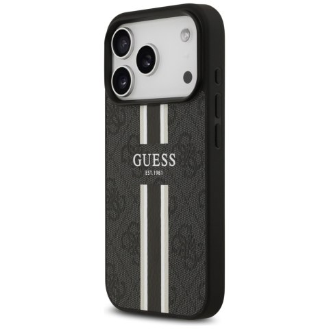 Etui Guess 4G Printed Stripes MagSafe do iPhone 17 Pro czarny
