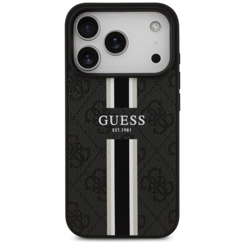 Etui Guess 4G Printed Stripes MagSafe do iPhone 17 Pro czarny
