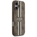 Etui Guess 4G Printed Stripes MagSafe do iPhone 17 brązowy