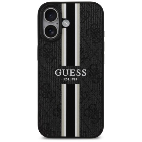 Etui Guess 4G Printed Stripes MagSafe do iPhone 17 czarny