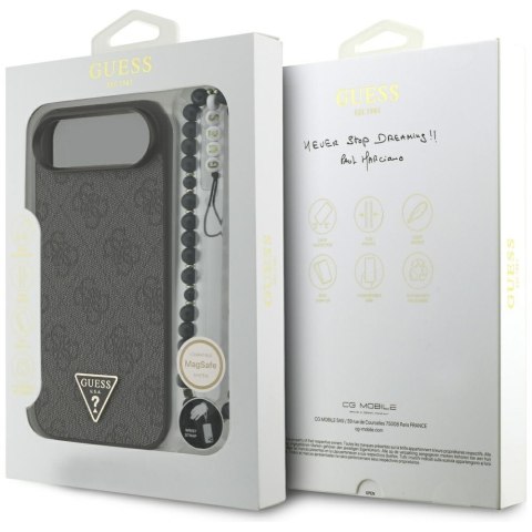 Etui Guess 4G Strap Triangle Logo MagSafe do iPhone 17 Air czarny