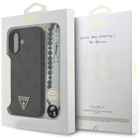 Etui Guess 4G Strap Triangle Logo MagSafe do iPhone 17 czarny