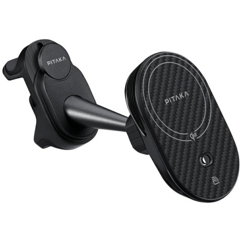 Uchwyt samochodowy z ładowarką bezprzewodową PITAKA MagEZ Pro 2 Qi2 Tesla Magsafe do Tesla Model 3/Y czarno szary