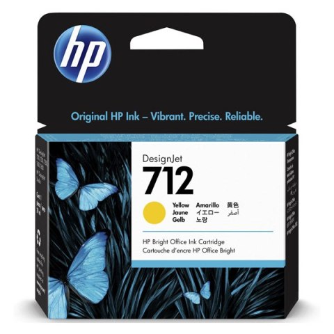 HP oryginalny ink / tusz 3ED69A, HP 712, yellow, 29ml, HP DesignJet Studio, T210, T230, T250, T630, T650