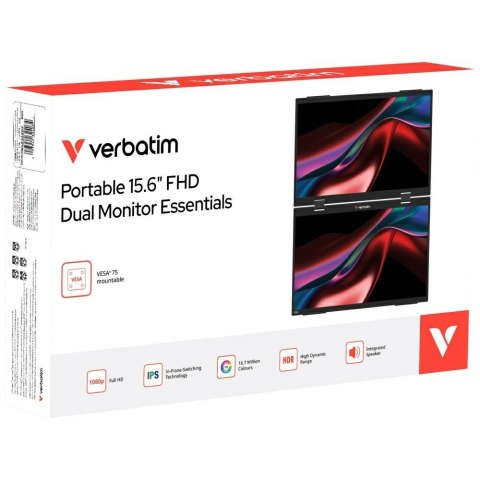 Przenośny podwójny monitor Verbatim Essentials 15,6" FHD czarny 32403