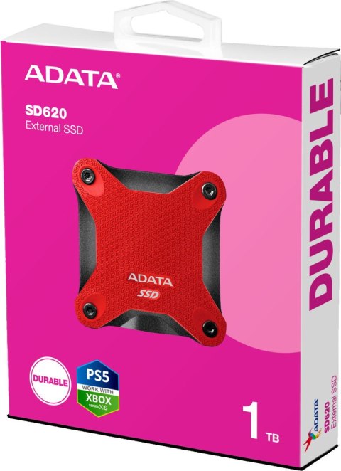 Adata Dysk zewnętrzny SSD SD620 1TB U3.2A 520/460 MB/s czerwony
