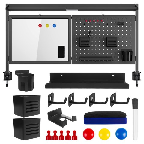 ERGO OFFICE PRZEGRODA BIURKOWA / ORGANIZER, MAX. OBCIĄŻENIE 10KG, BIAŁA TABLICA, SZEROKOŚĆ 1116MM, CZARNA ER-301 B