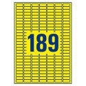Avery Zweckform etykiety 25.4mm x 10mm, A4, żółte, 189 etykiety, mini, odklejalne, pakowane po 20 szt., L6037-20, do drukarek la