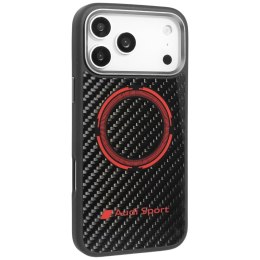 Etui Audi RSQ Carbon Fiber Sport Red Circle MagSafe do iPhone 17 Pro Max czarny